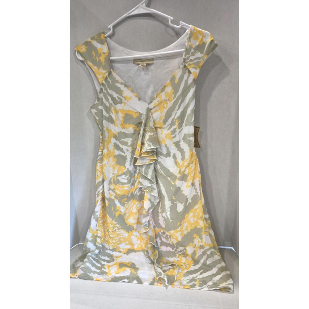 NEW! Vtg Jonathan Martin Y2K Babydoll Midi Dress Size 6 Watercolor Retro Ruffled